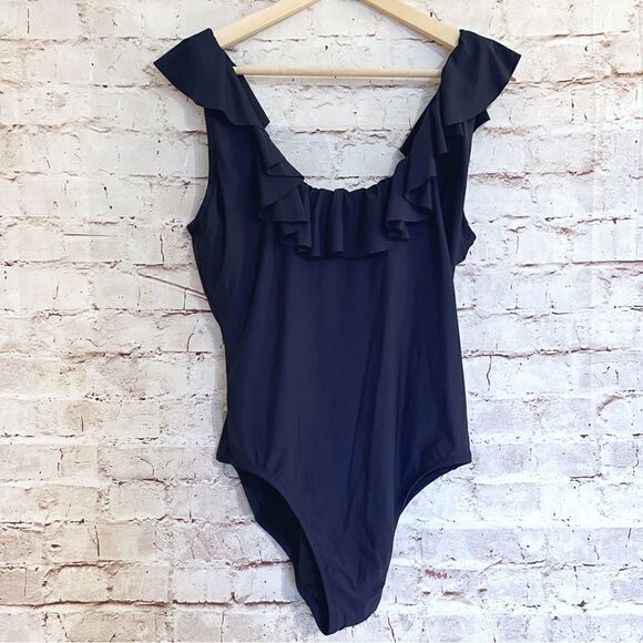 J. Crew ruffle scoop one piece swimsuit - Picture 1 of 8